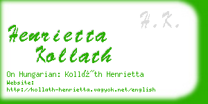 henrietta kollath business card